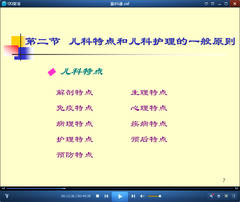 儿科护理学视频