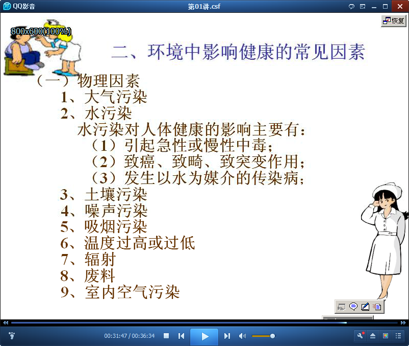 护理学基础视频 环境中影响健康