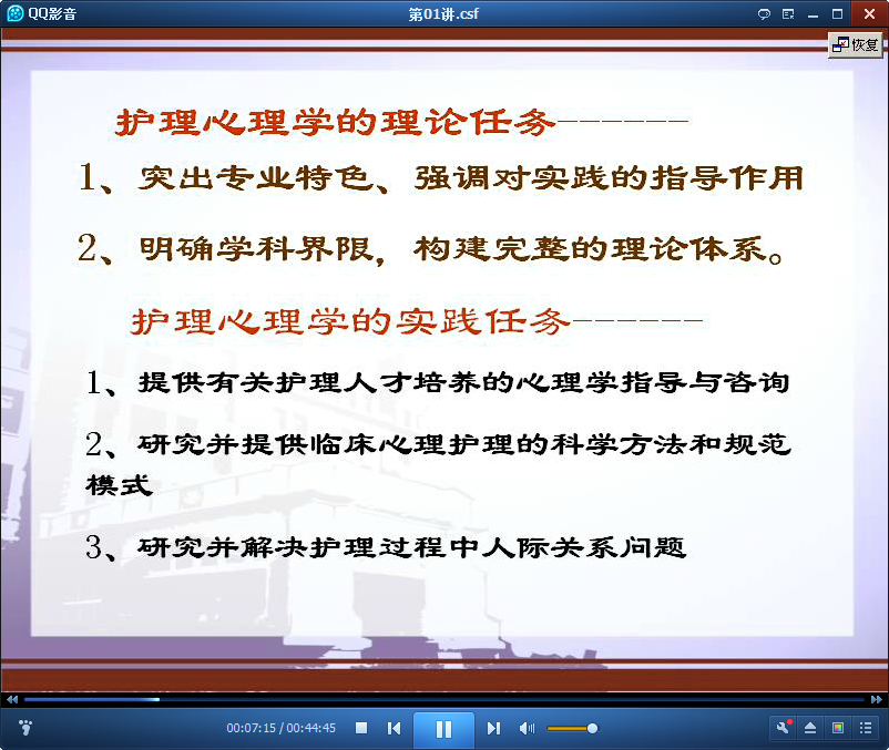 护理心理学视频