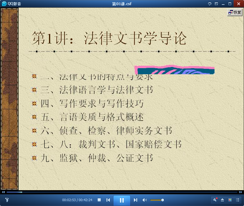 法律文书学视频